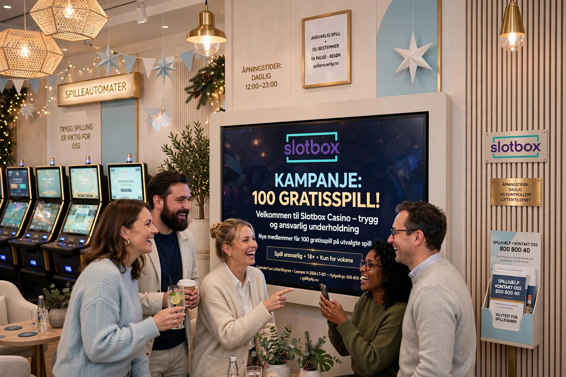 bonus i hendene på en mann hos SLOTBOX CASINO