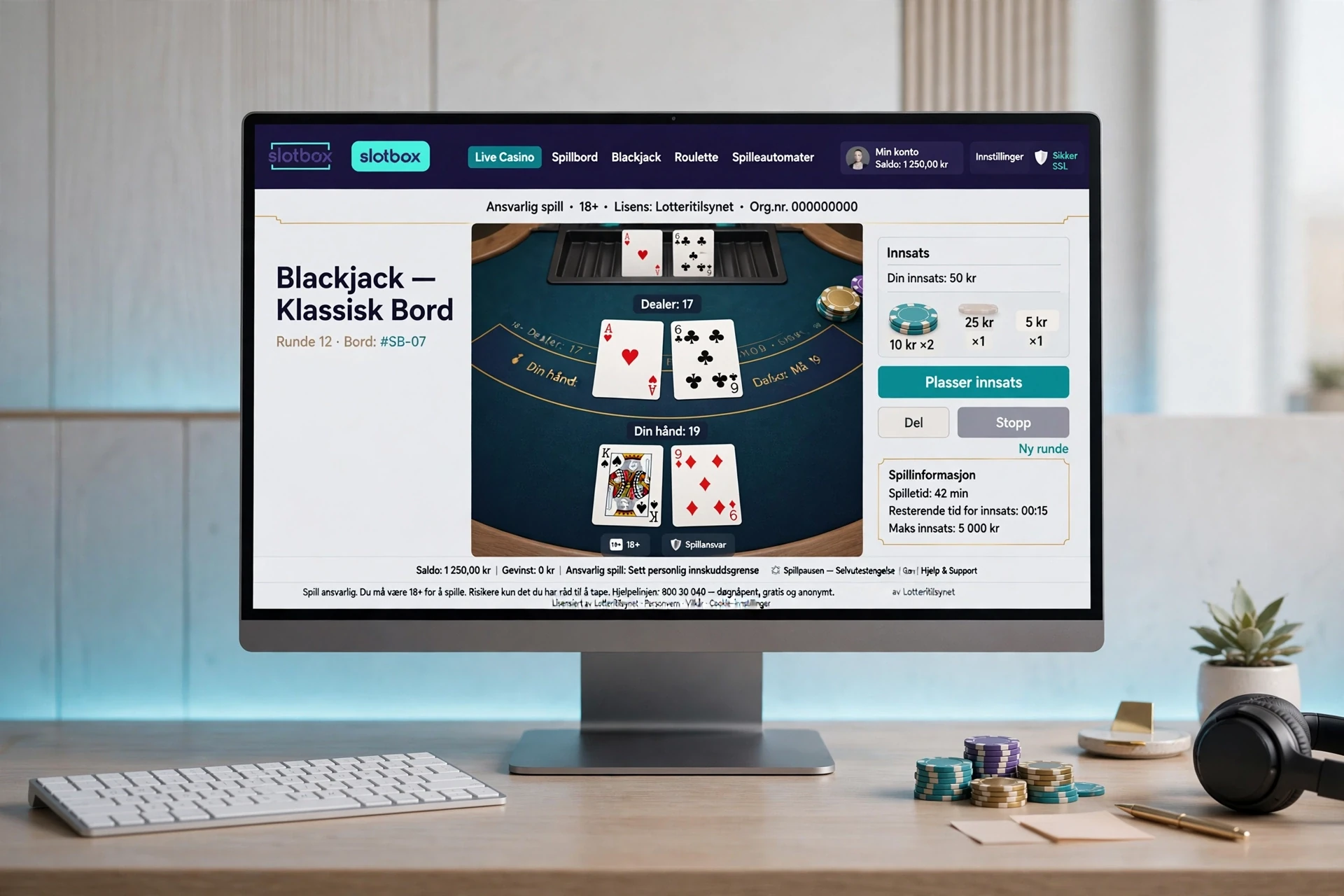 Baccarat-spill på nett hos Slotbox Casino