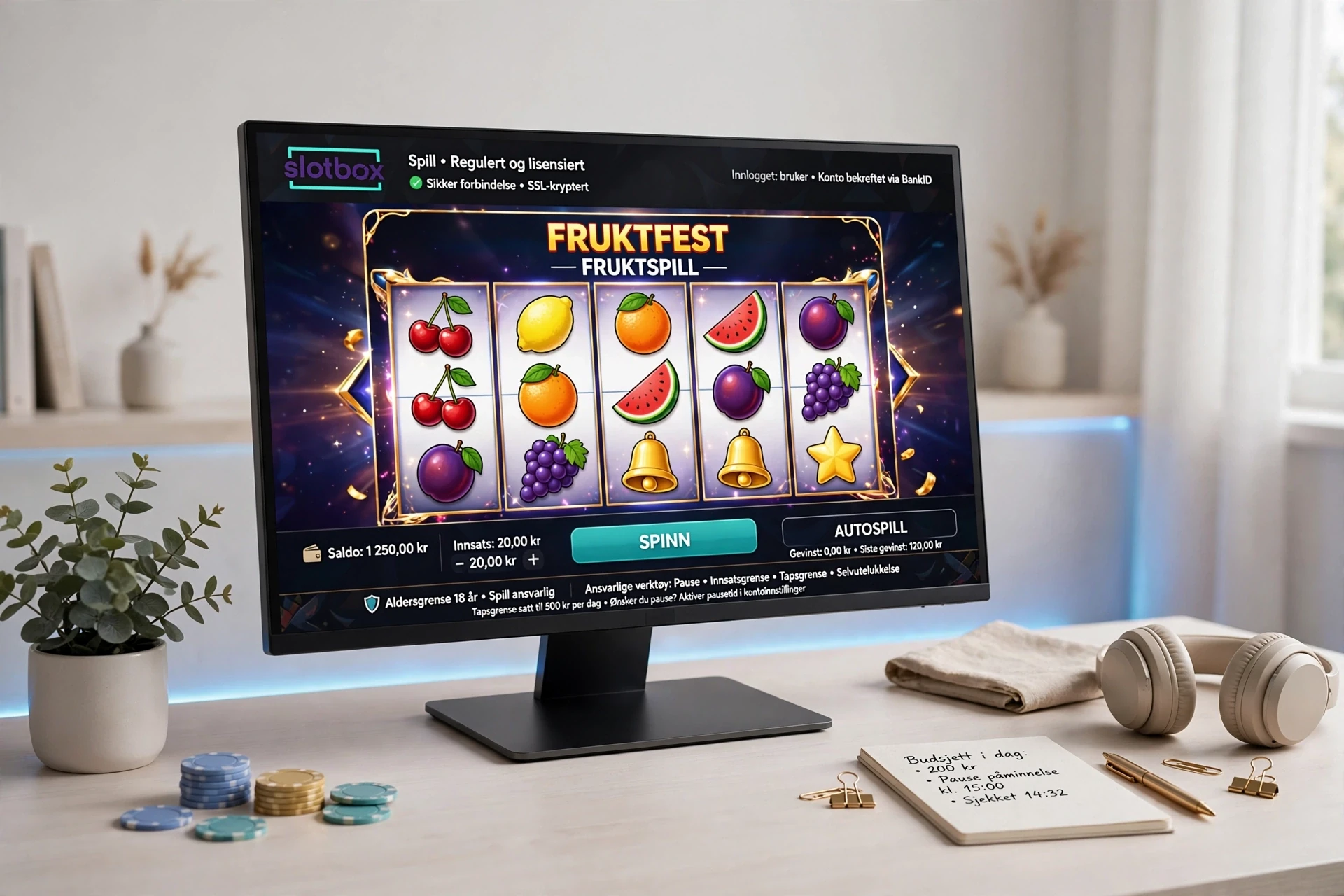 spilleautomater på skjerm SLOTBOX CASINO