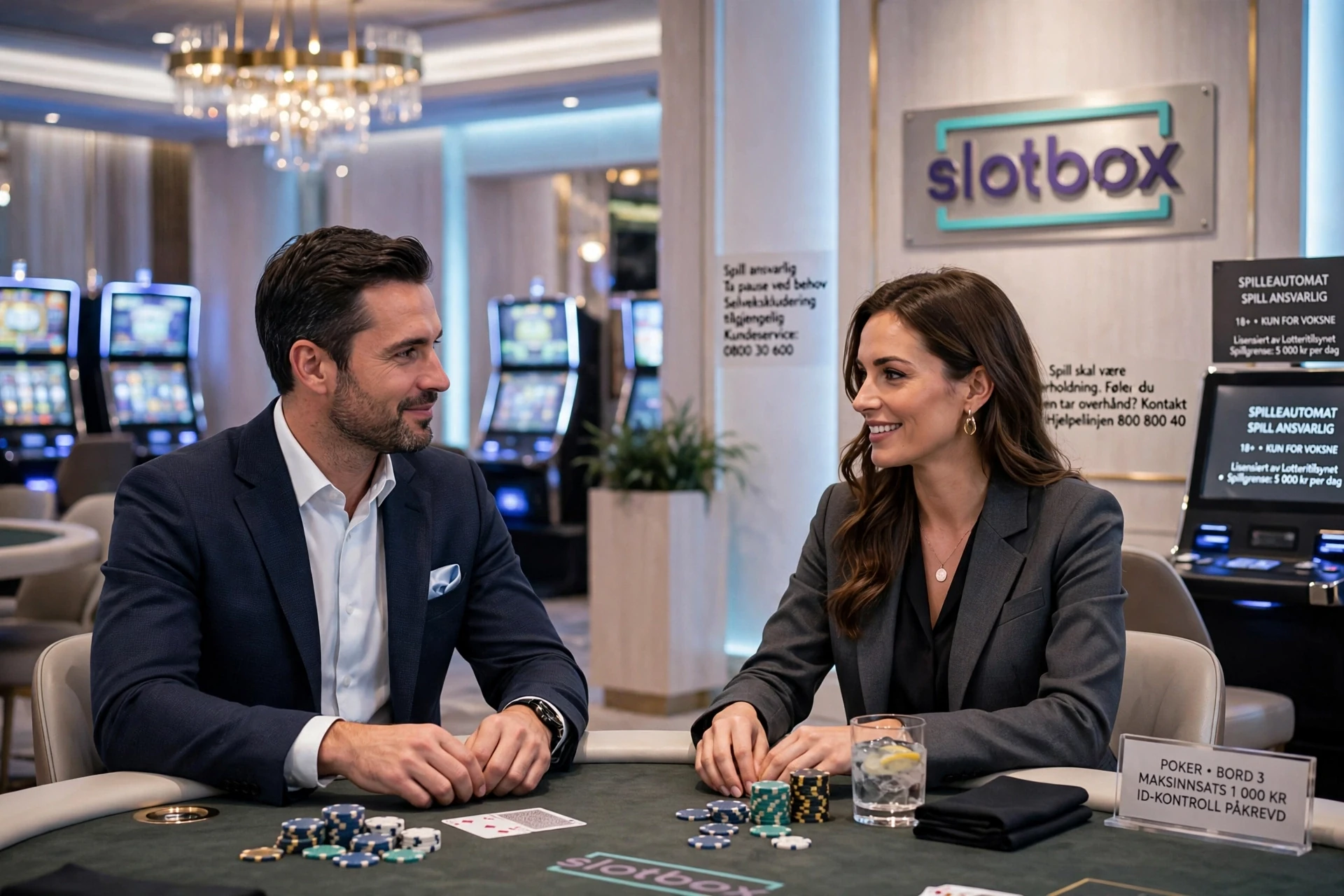 To pokerspillere på SLOTBOX CASINO i Norge